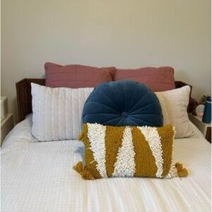 Yellow lumbar throw pillow